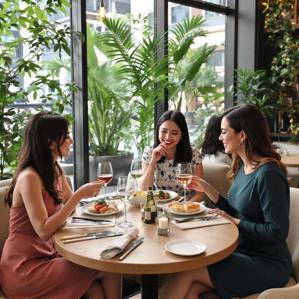 2 Singaporean female strolling along orchard road