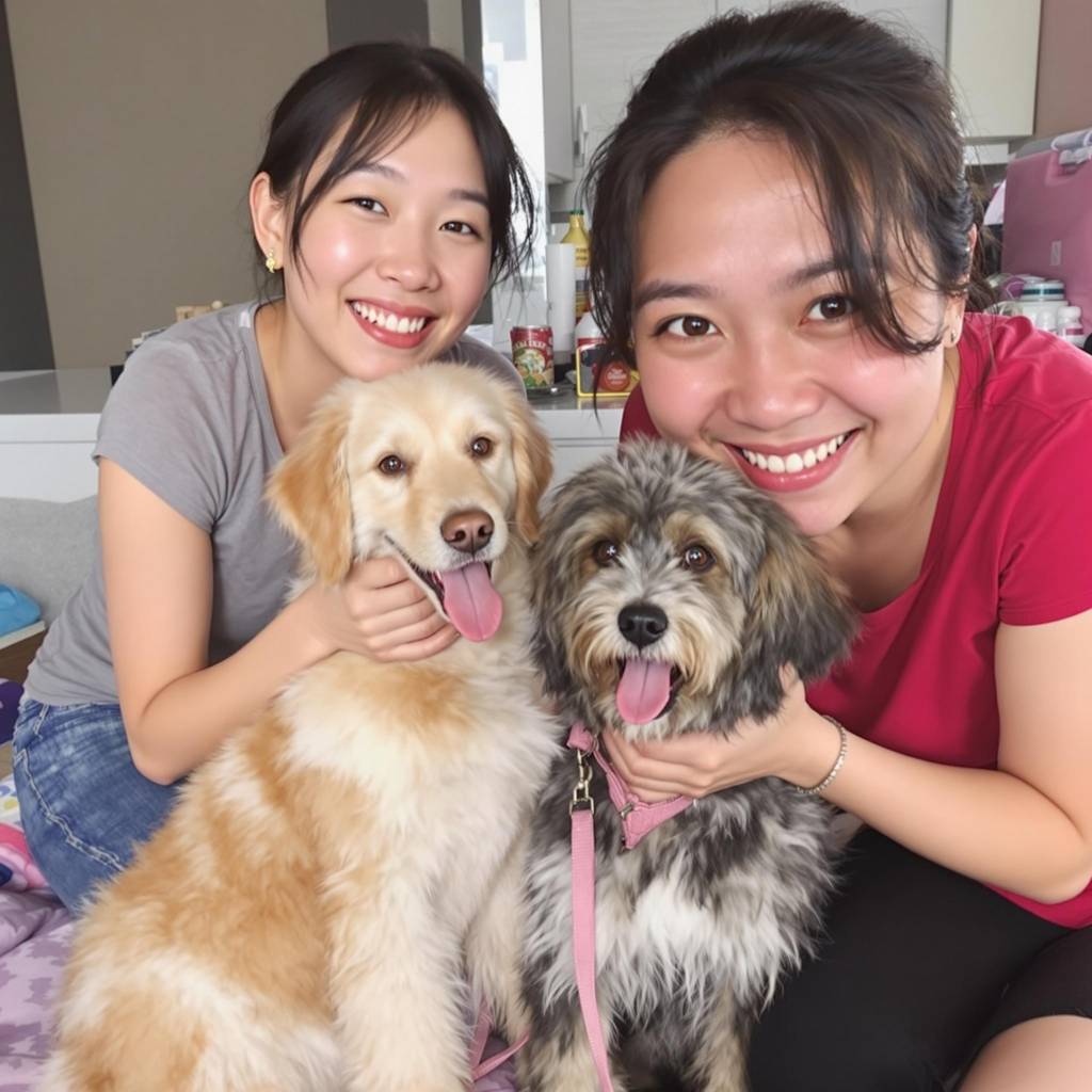 2 Singaporean female strolling along orchard road