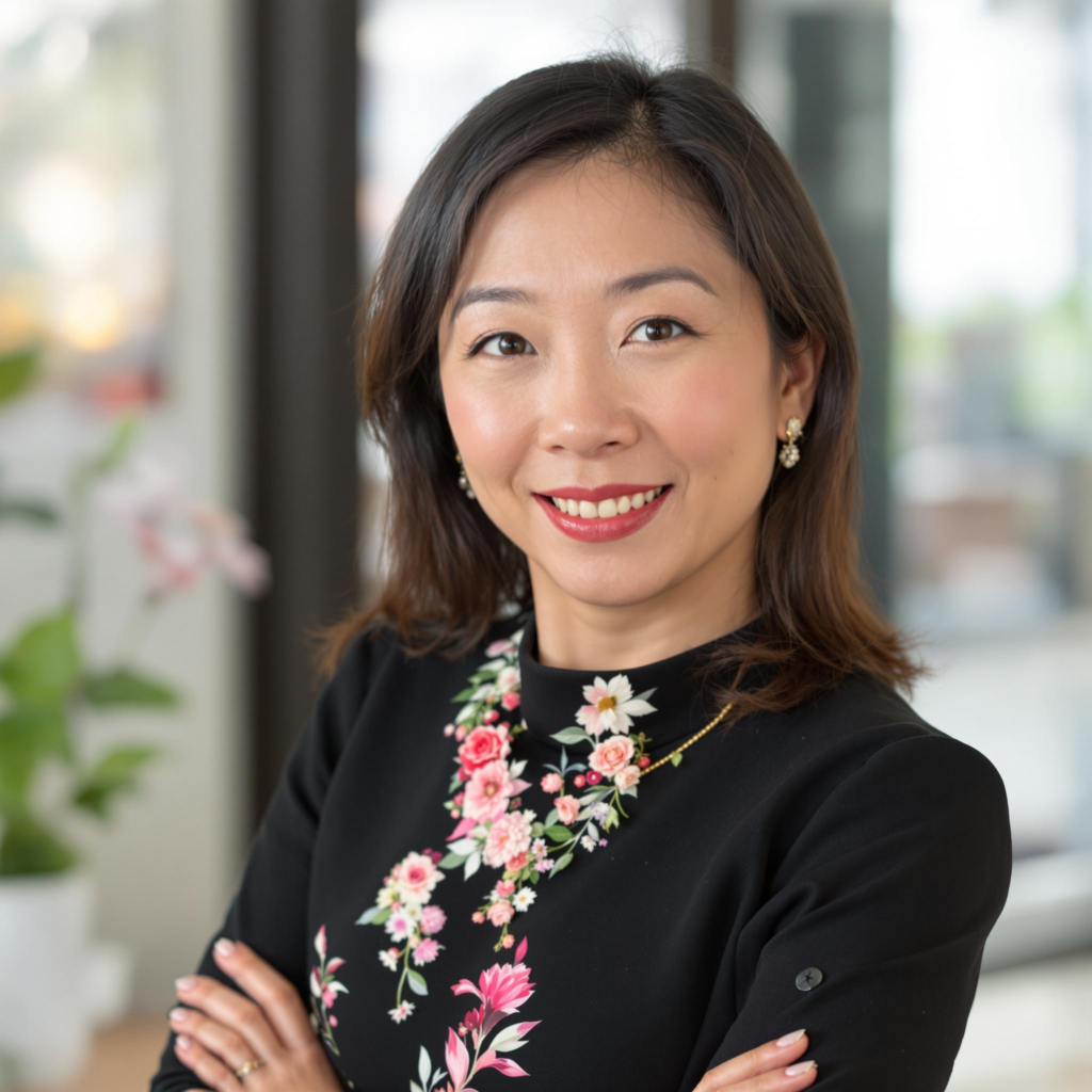 Headshot for profile picture Singapean chinese Female CEO of a Florist company